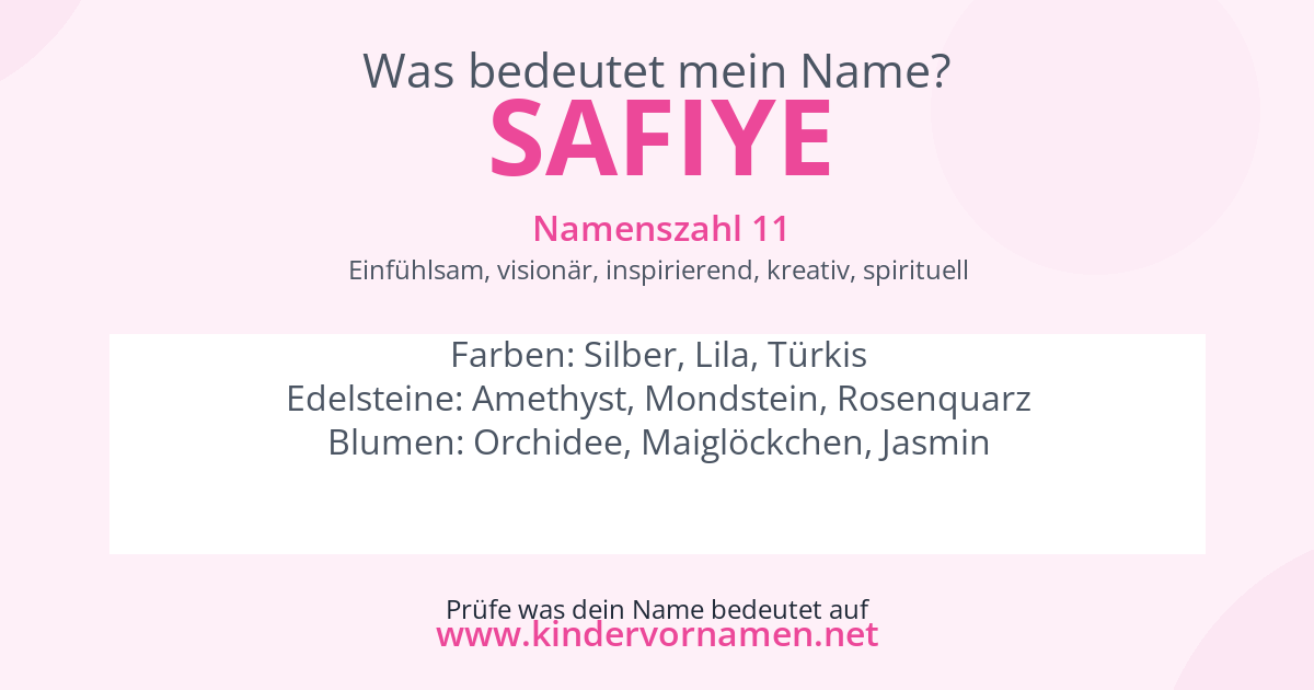 Was bedeutet der Name Safiye?