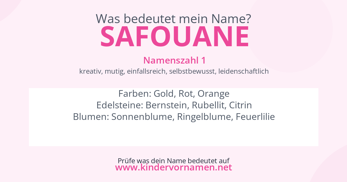 Was bedeutet der Name Safouane?