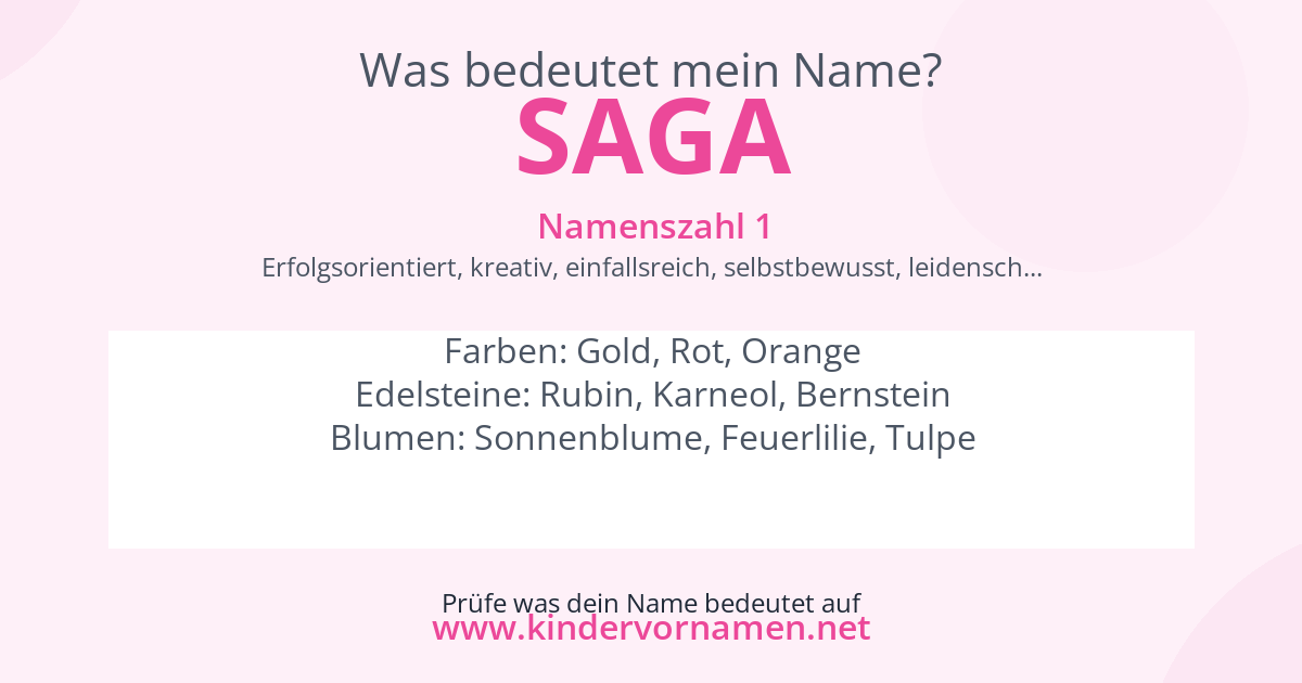 Was bedeutet der Name Saga?