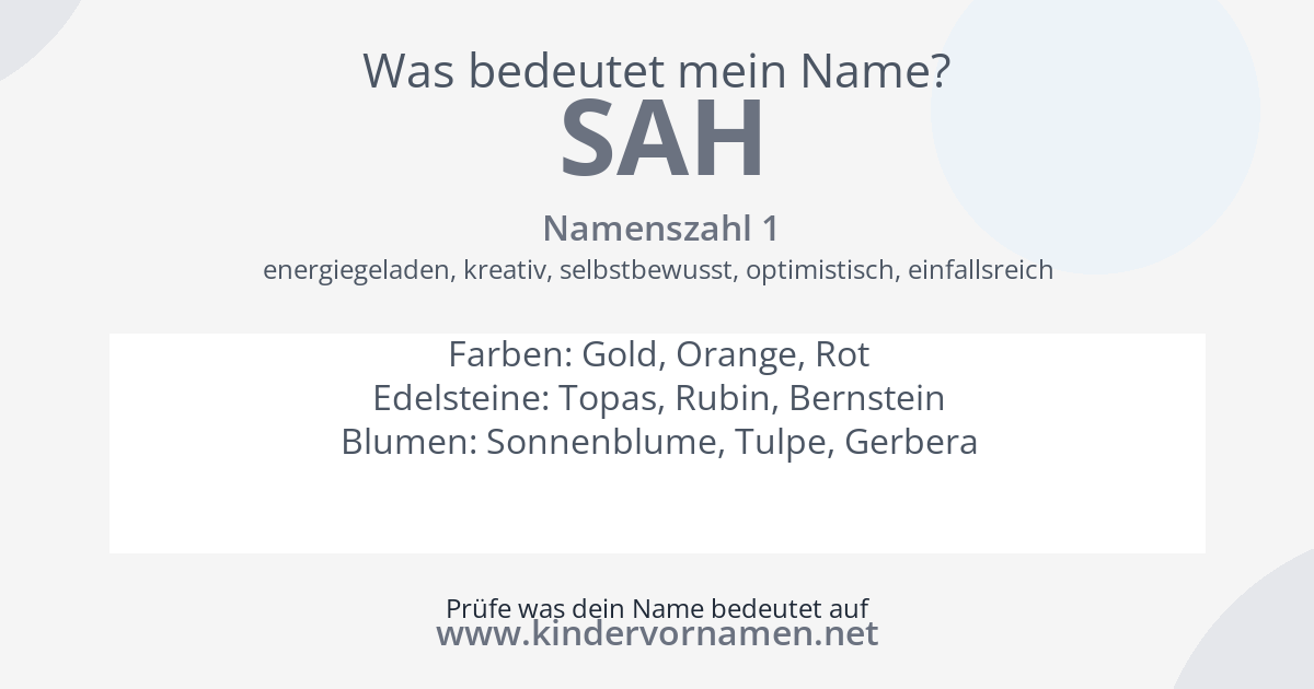 Was bedeutet der Name Sah?