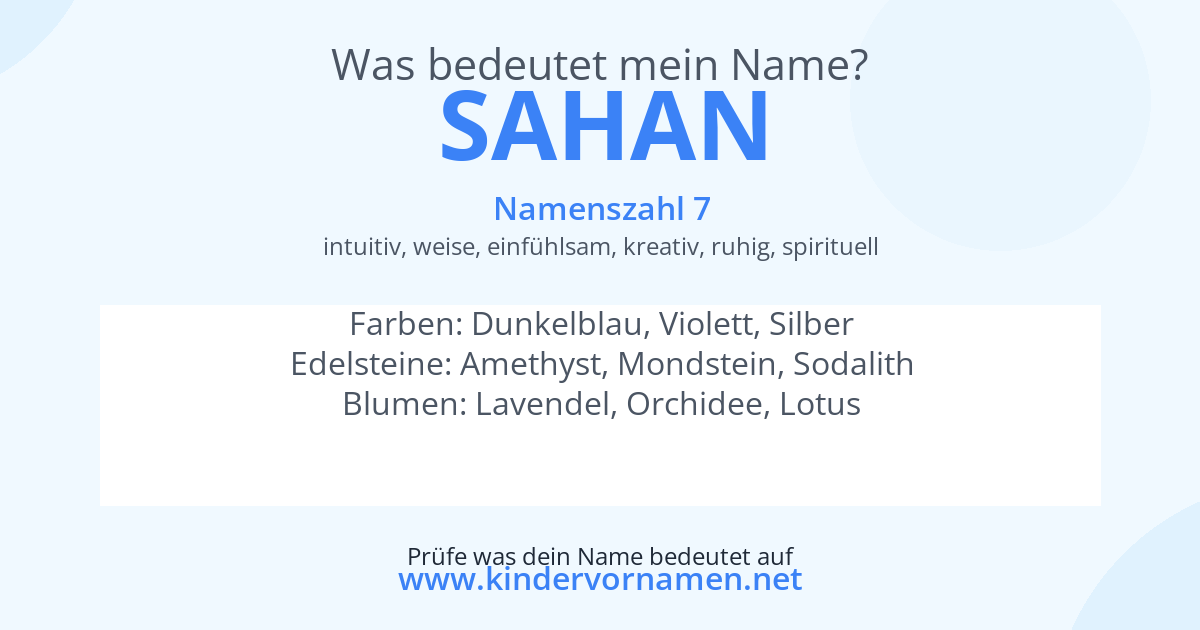 Was bedeutet der Name Sahan?