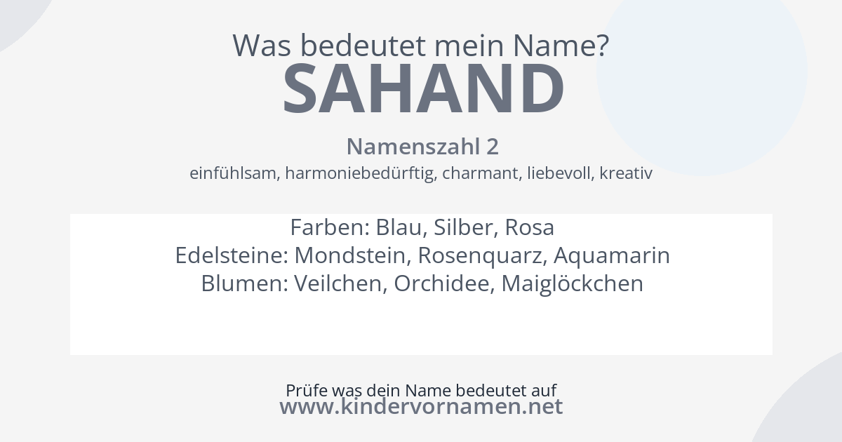 Was bedeutet der Name Sahand?