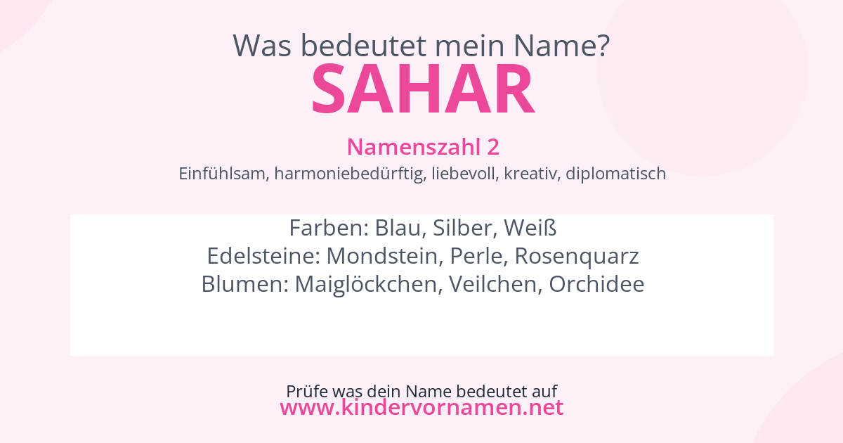 Was bedeutet der Name Sahar?