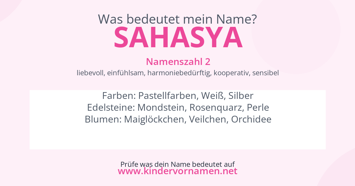 Was bedeutet der Name Sahasya?