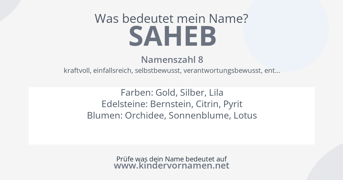 Was bedeutet der Name Saheb?