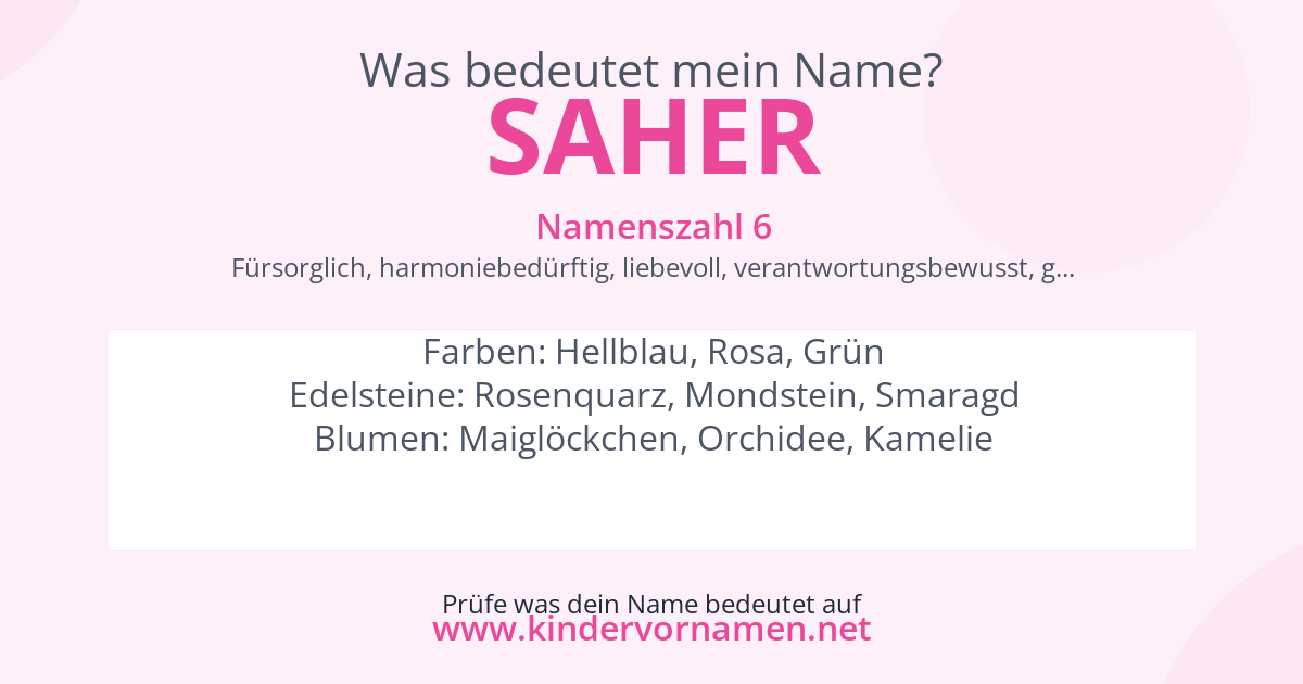 Was bedeutet der Name Saher?
