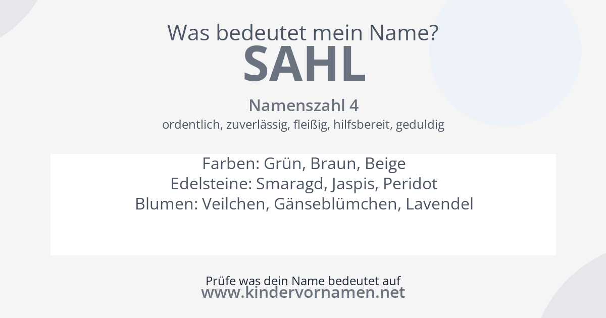 Was bedeutet der Name Sahl?