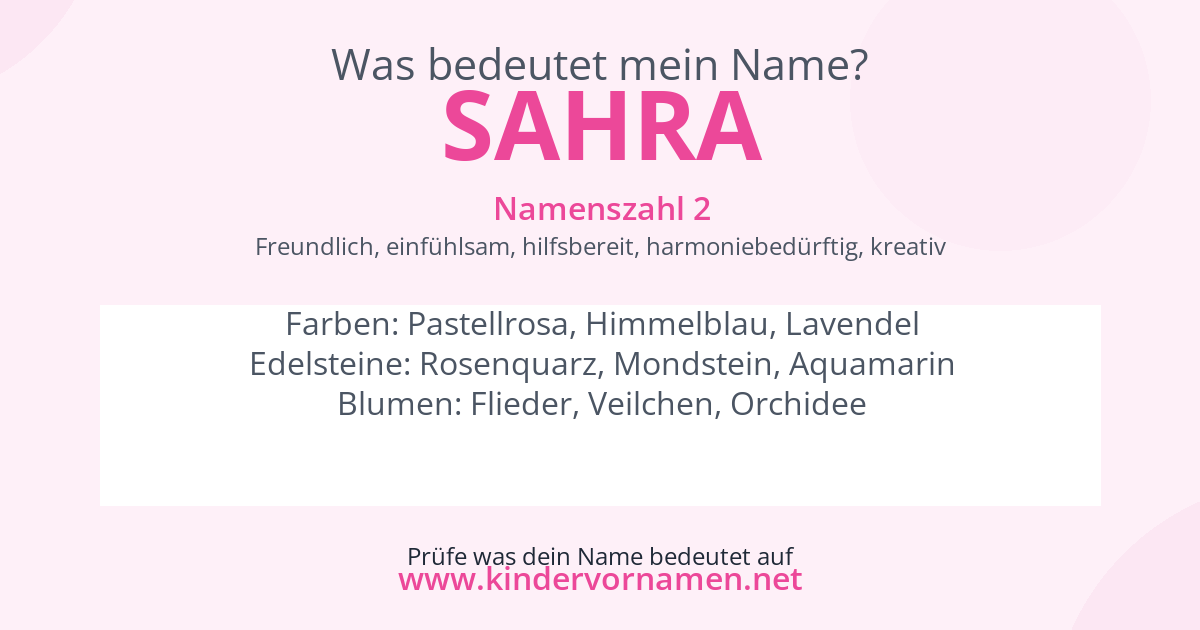 Was bedeutet der Name Sahra?