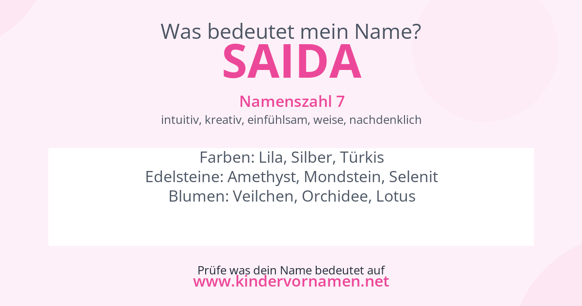 Was bedeutet der Name Saida?