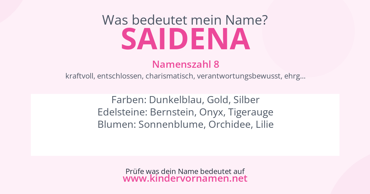 Was bedeutet der Name Saidena?