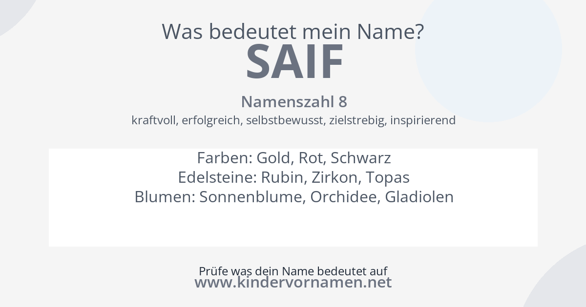 Was bedeutet der Name Saif?