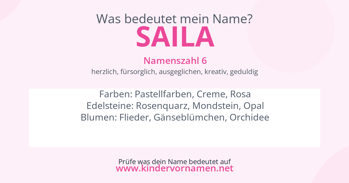 Was bedeutet der Name Saila?