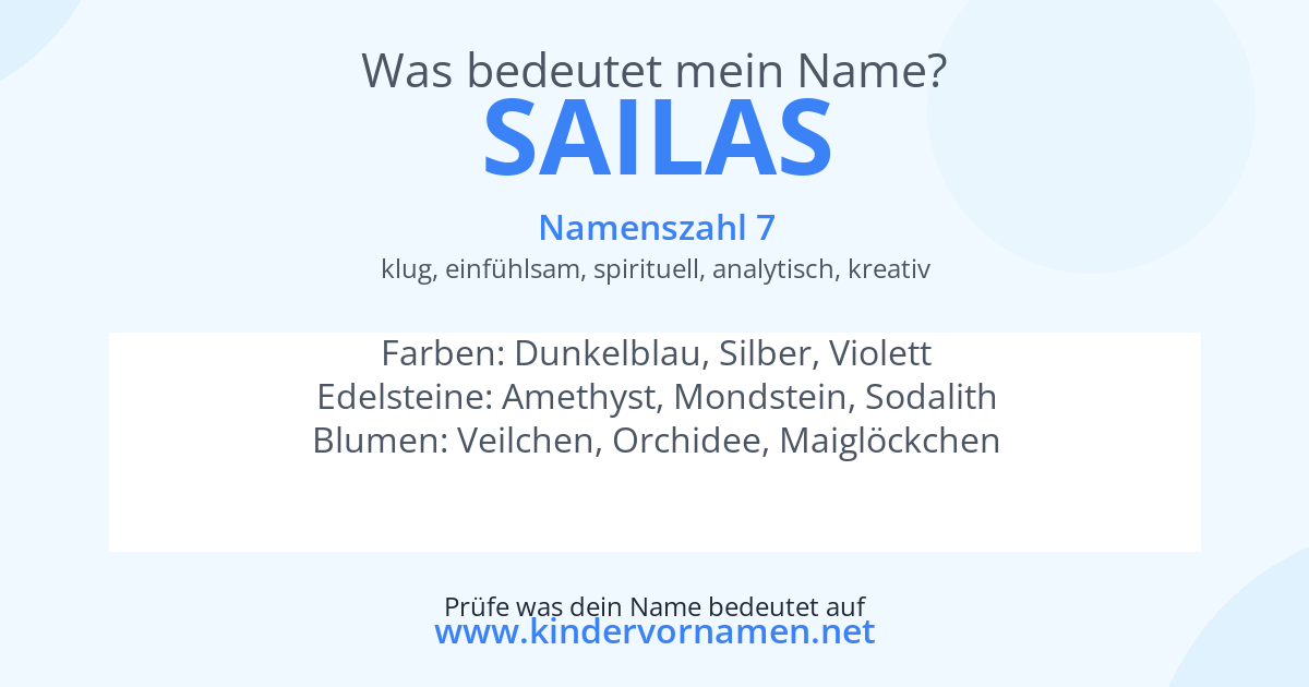 Was bedeutet der Name Sailas?