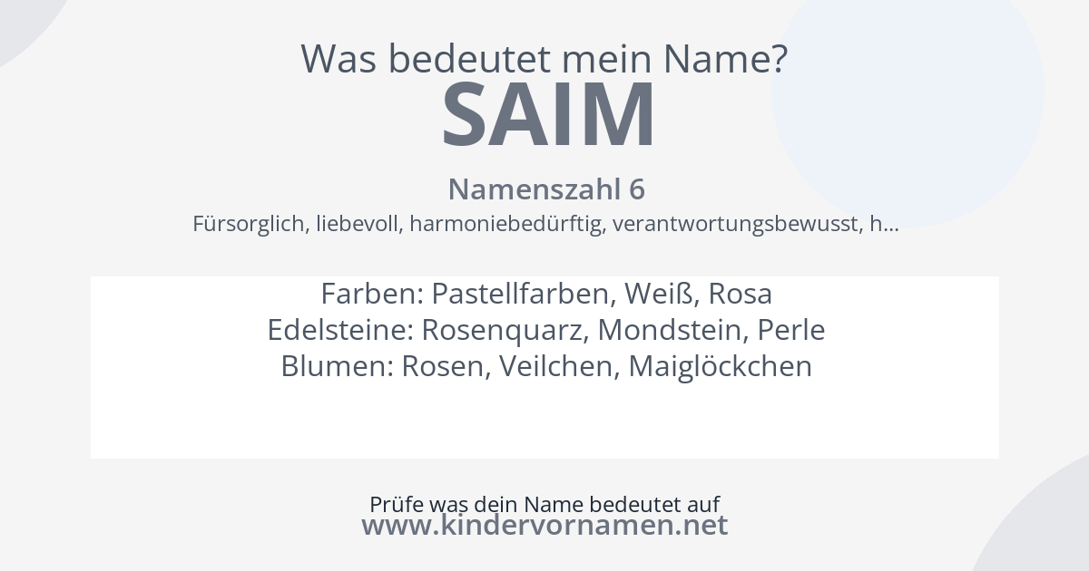 Was bedeutet der Name Saim?