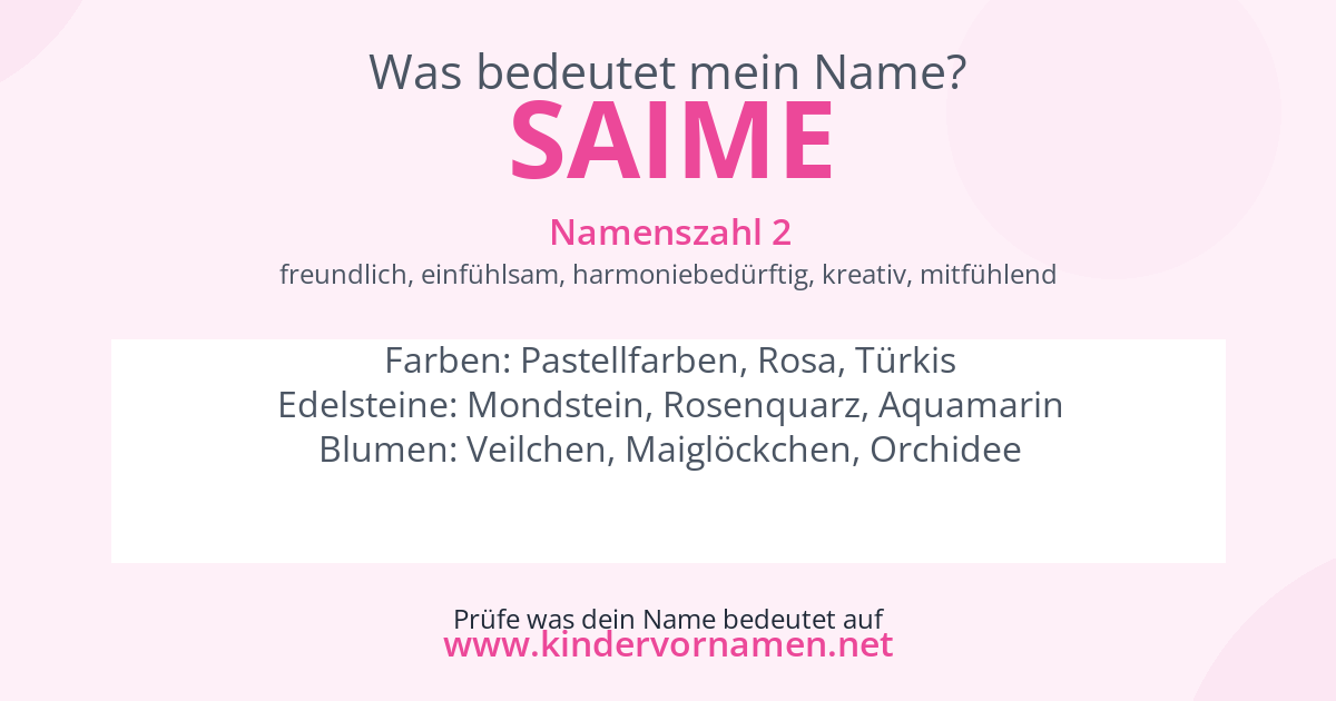 Was bedeutet der Name Saime?