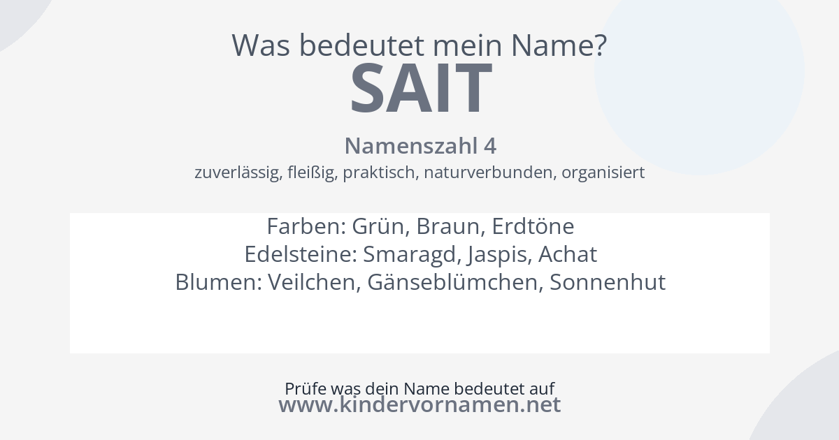 Was bedeutet der Name Sait?