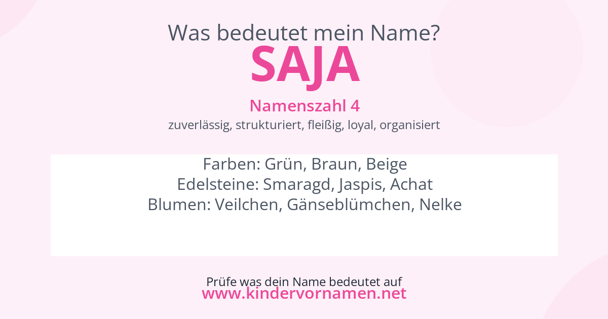 Was bedeutet der Name Saja?