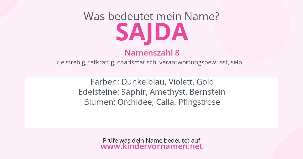 Was bedeutet der Name Sajda?