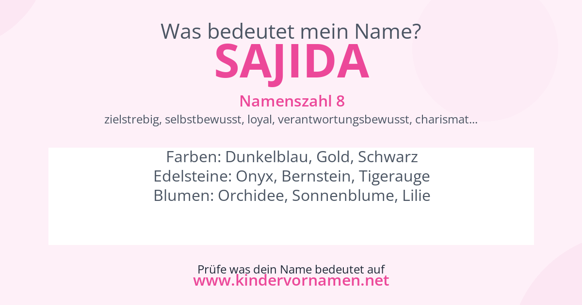 Was bedeutet der Name Sajida?