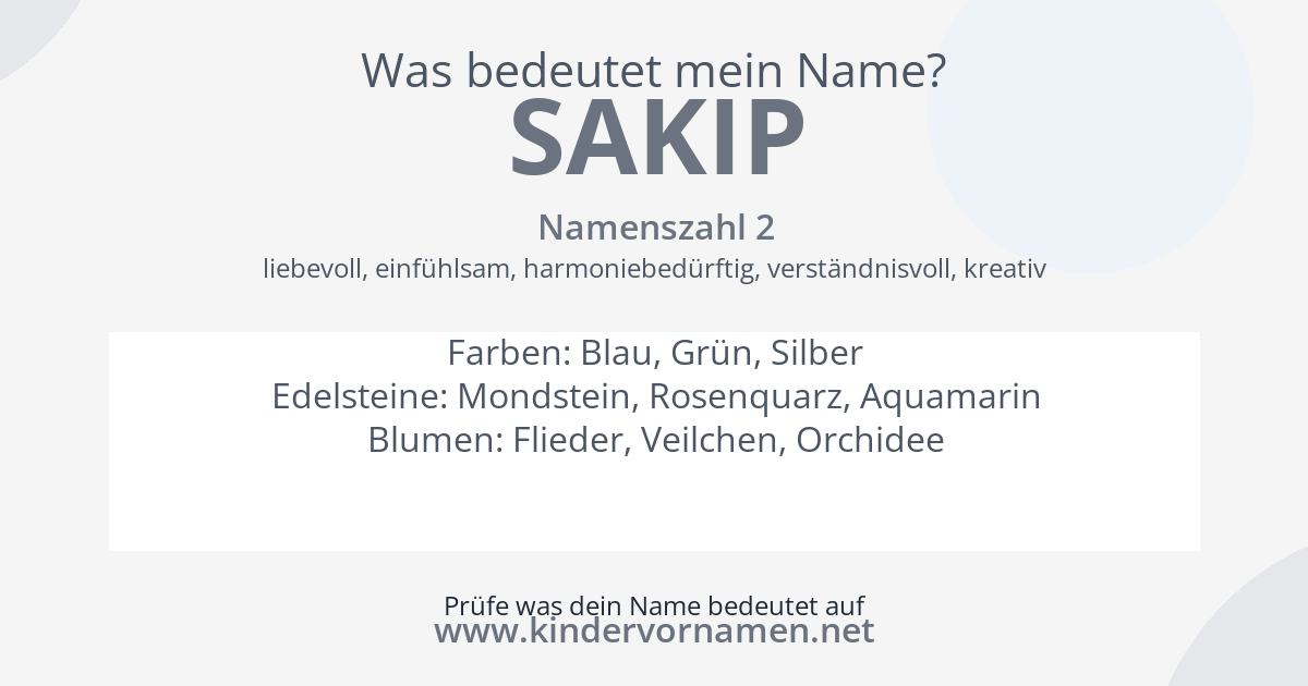 Was bedeutet der Name Sakip?