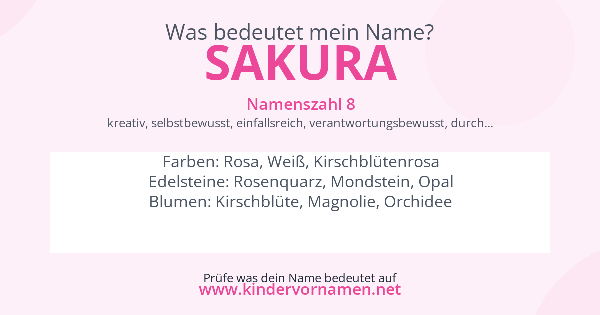 Was bedeutet der Name Sakura?