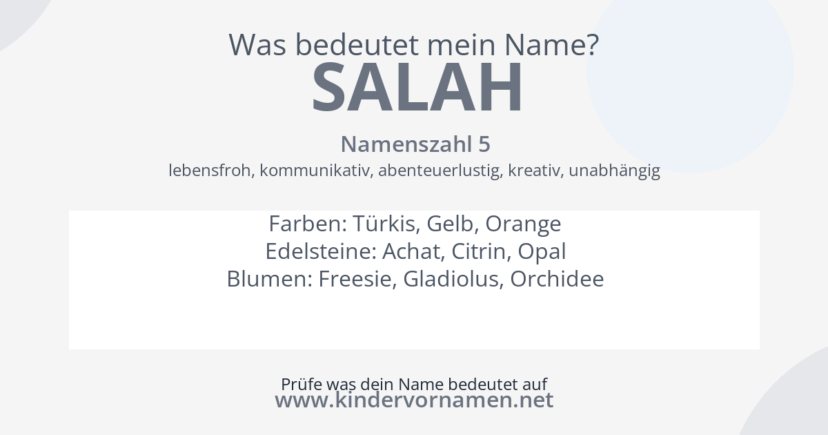 Was bedeutet der Name Salah?