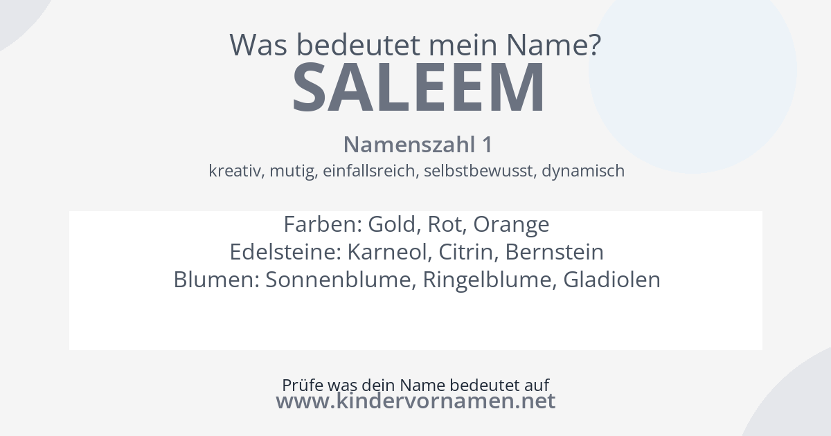 Was bedeutet der Name Saleem?