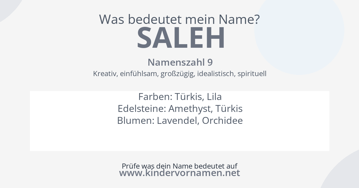Was bedeutet der Name Saleh?