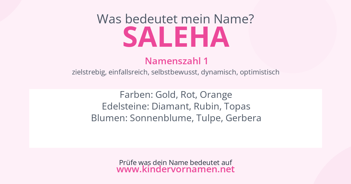 Was bedeutet der Name Saleha?