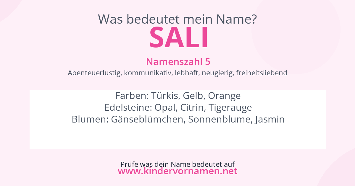 Was bedeutet der Name Sali?