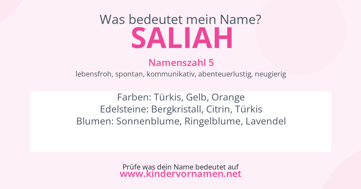 Was bedeutet der Name Saliah?