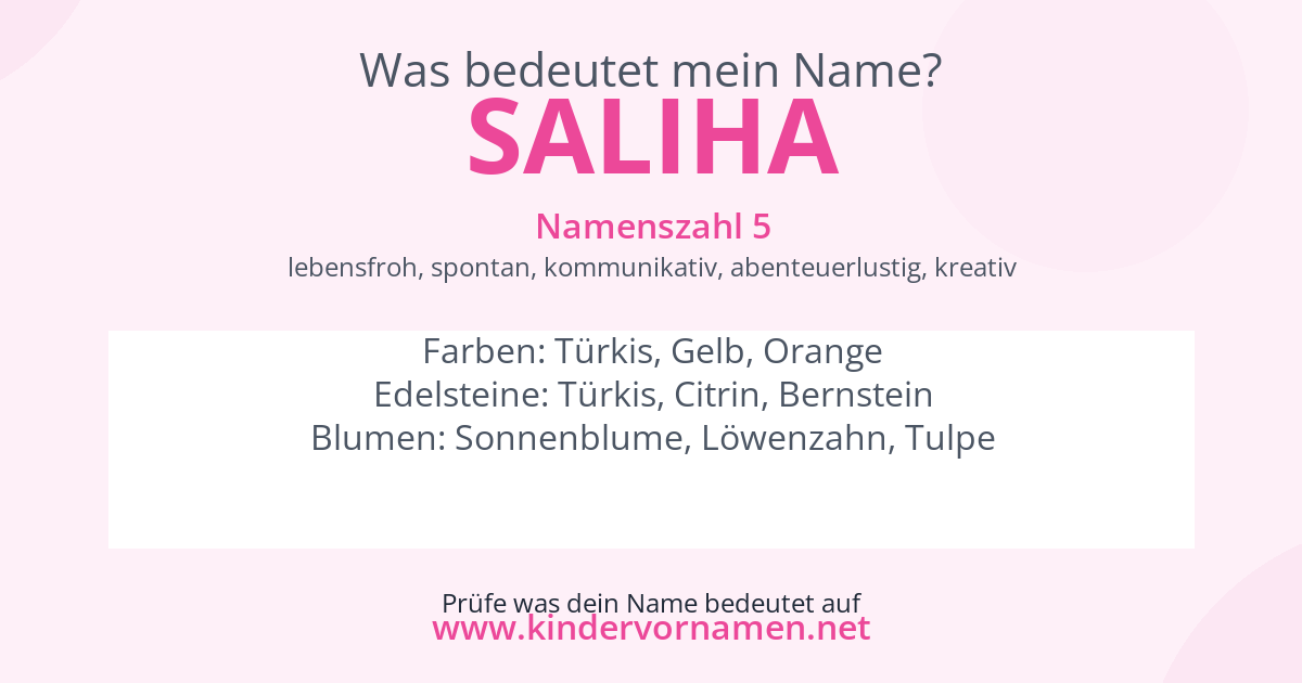 Was bedeutet der Name Saliha?