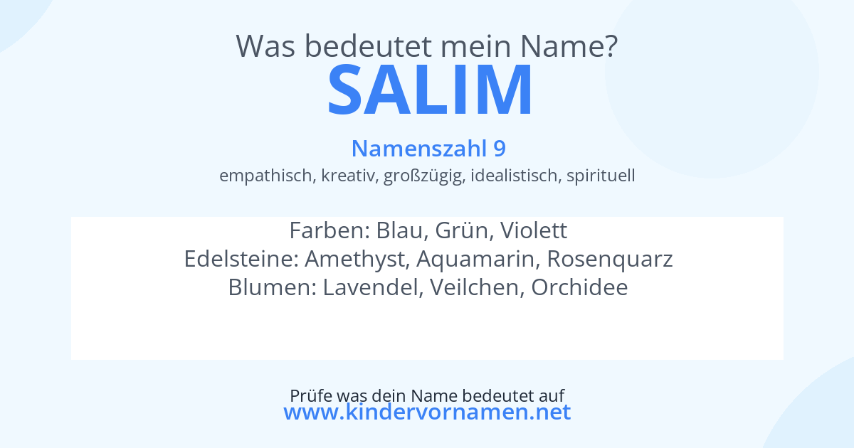 Was bedeutet der Name Salim?
