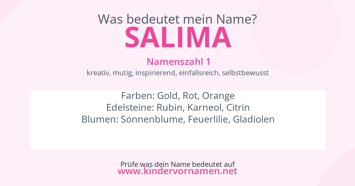 Was bedeutet der Name Salima?