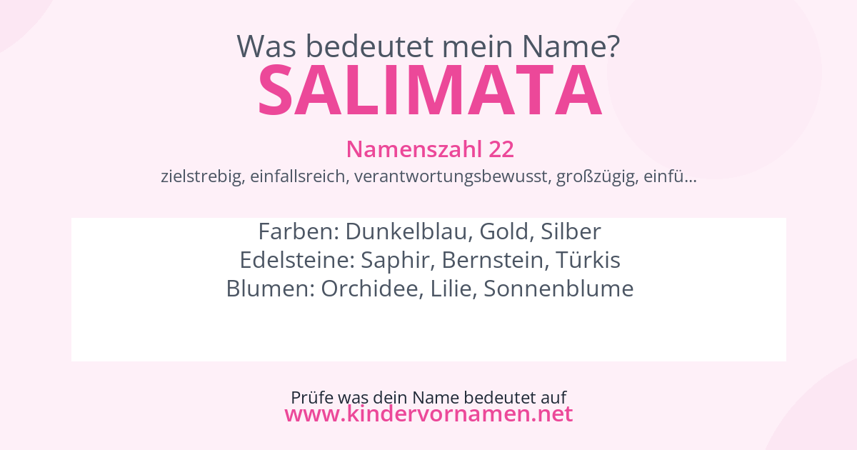 Was bedeutet der Name Salimata?