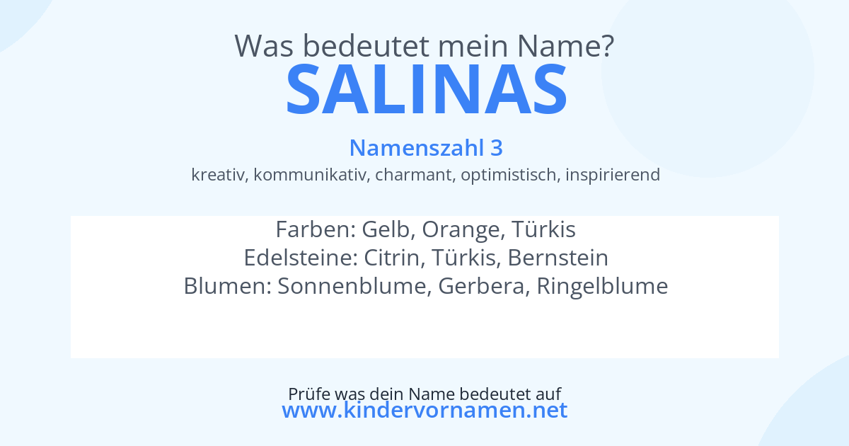 Was bedeutet der Name Salinas?