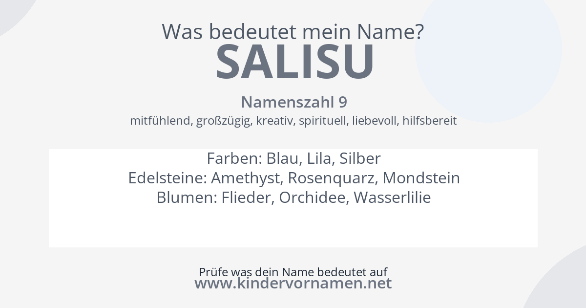 Was bedeutet der Name Salisu?