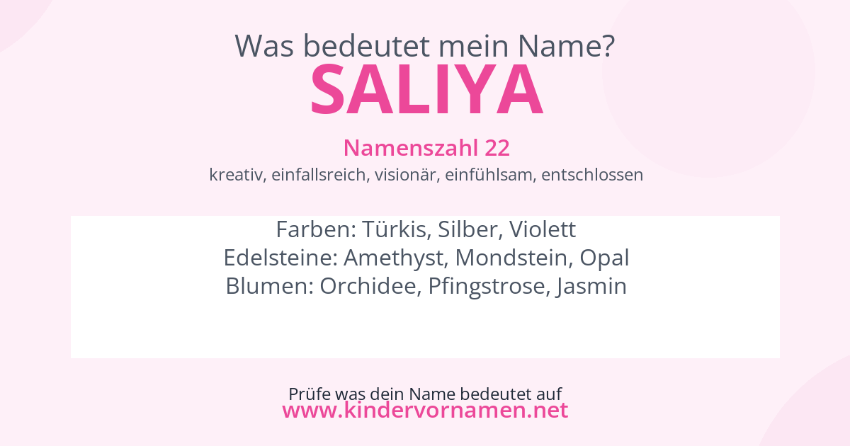 Was bedeutet der Name Saliya?