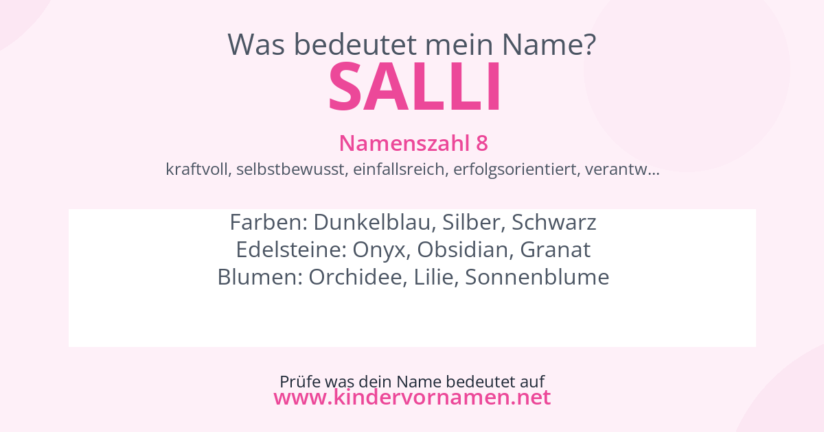 Was bedeutet der Name Salli?