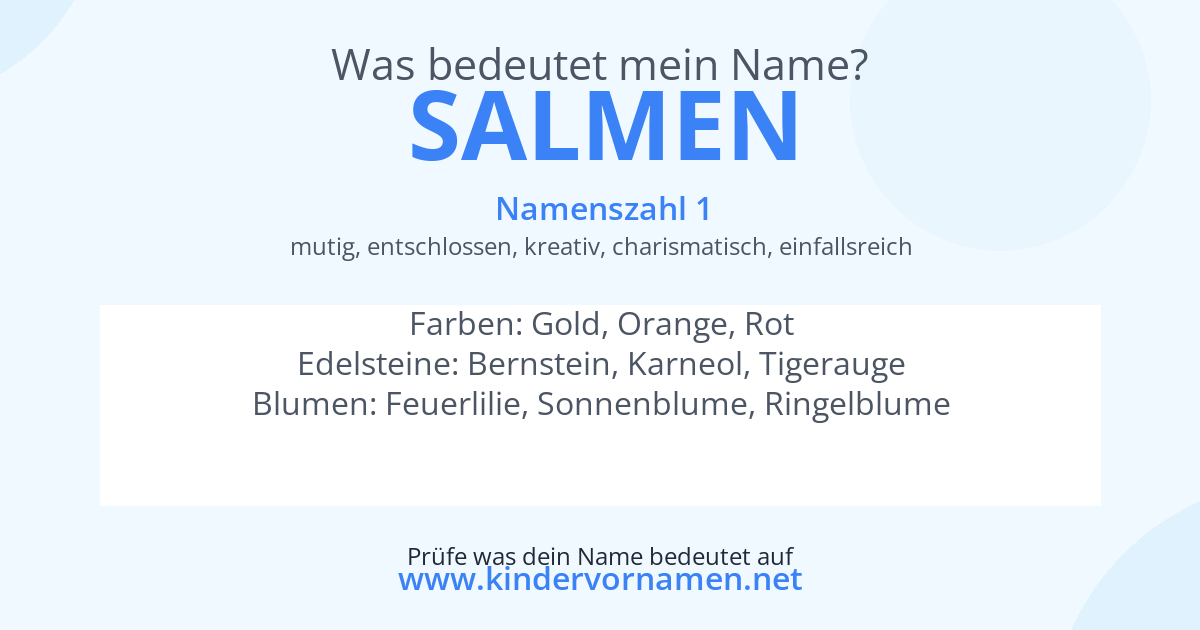 Was bedeutet der Name Salmen?