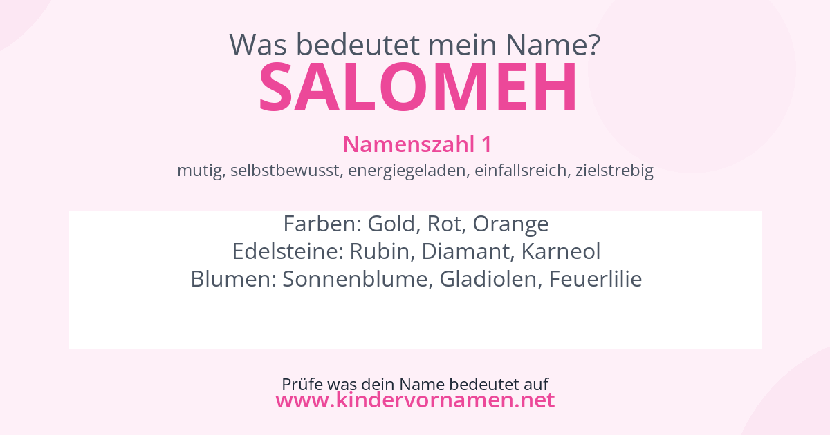 Was bedeutet der Name Salomeh?
