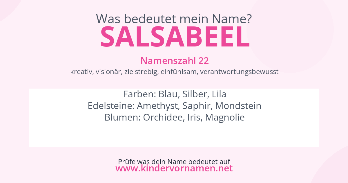 Was bedeutet der Name Salsabeel?