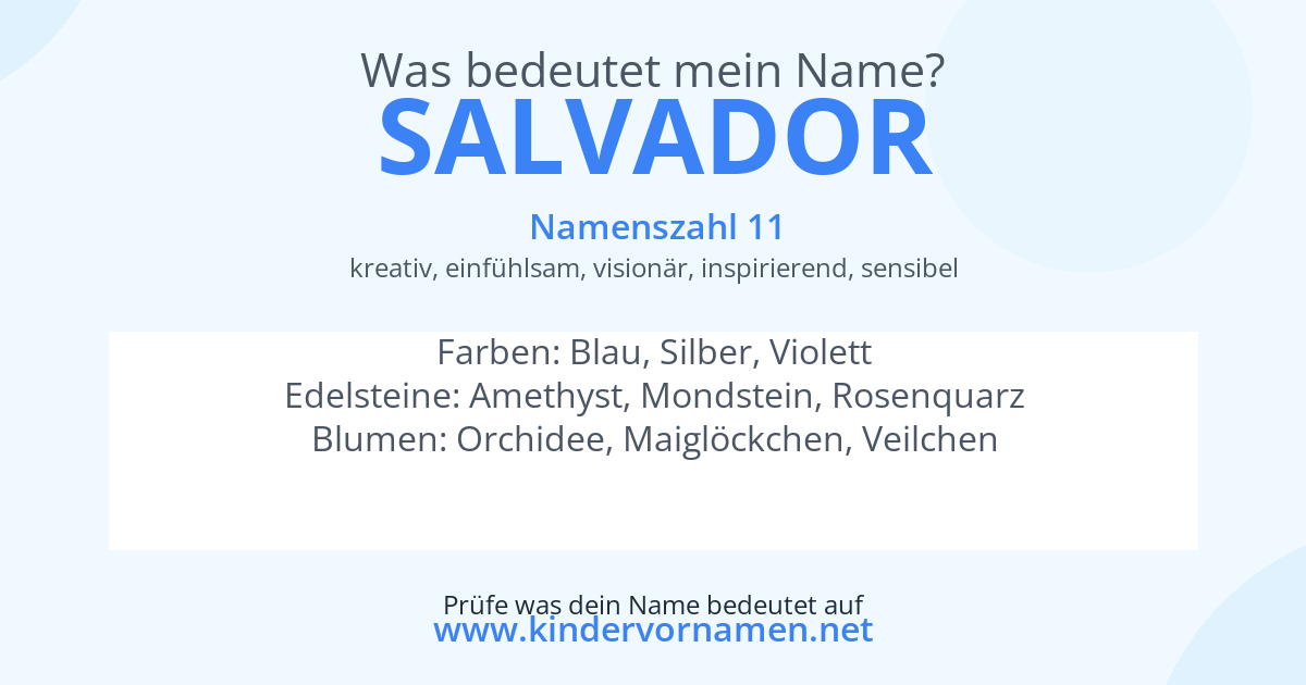 Was bedeutet der Name Salvador?