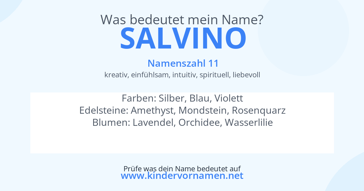Was bedeutet der Name Salvino?