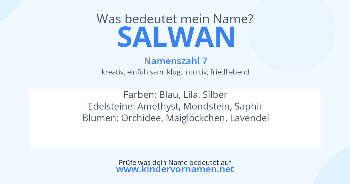 Was bedeutet der Name Salwan?