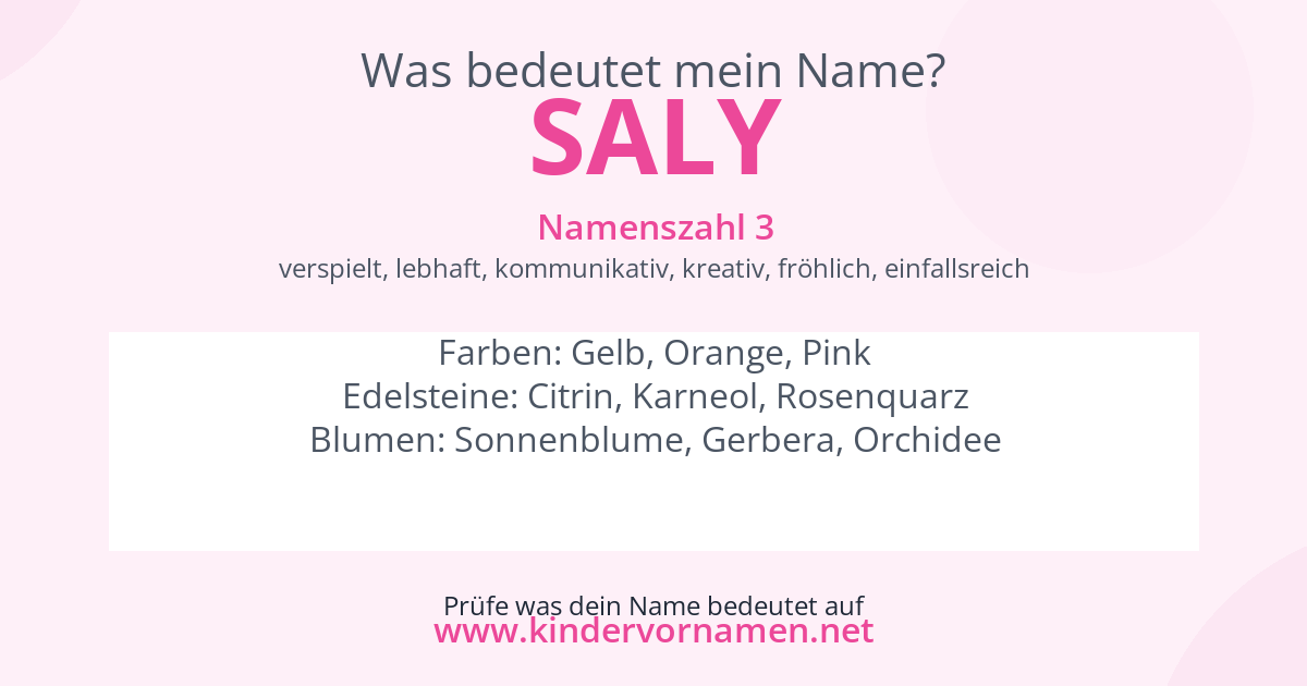 Was bedeutet der Name Saly?