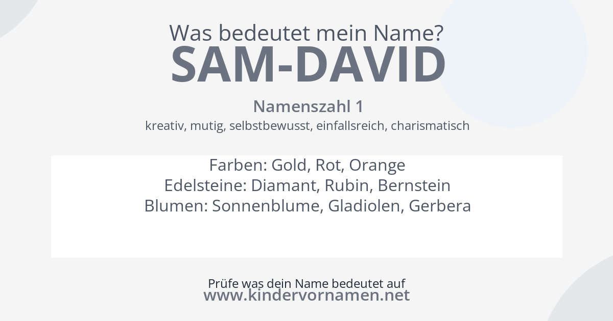 Was bedeutet der Name Sam-David?