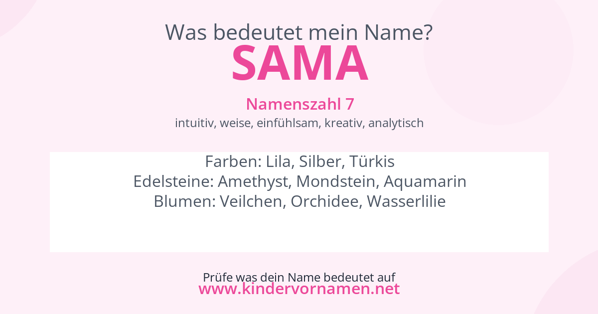 Was bedeutet der Name Sama?