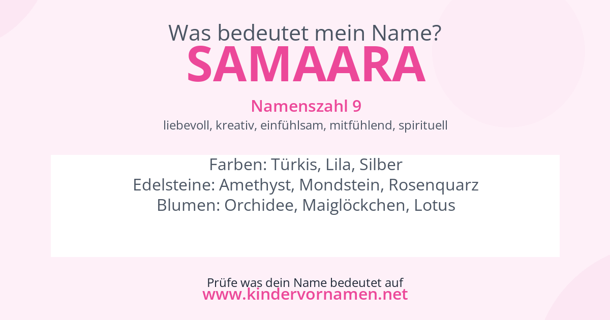 Was bedeutet der Name Samaara?