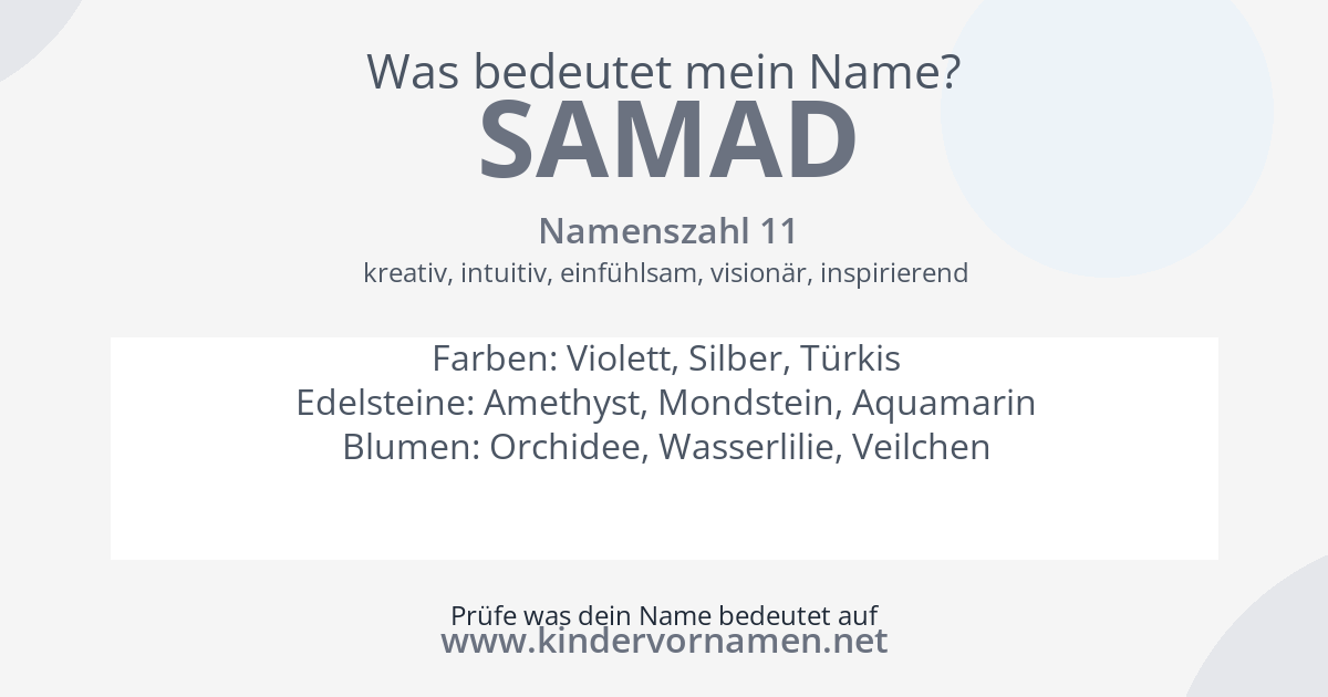 Was bedeutet der Name Samad?